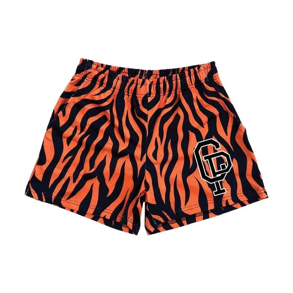 Orange Tiger Print Shorts