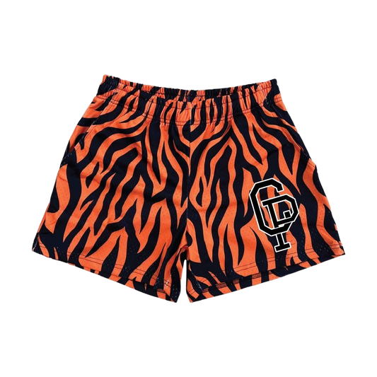 Orange Tiger Print Shorts