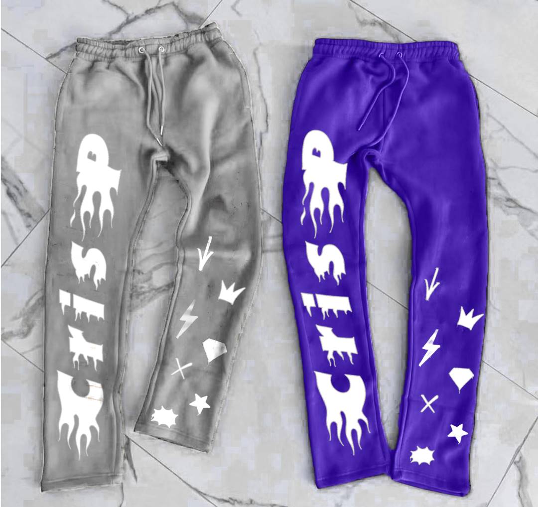 Fired Up Puff Gray Sweats - CrisP NYC