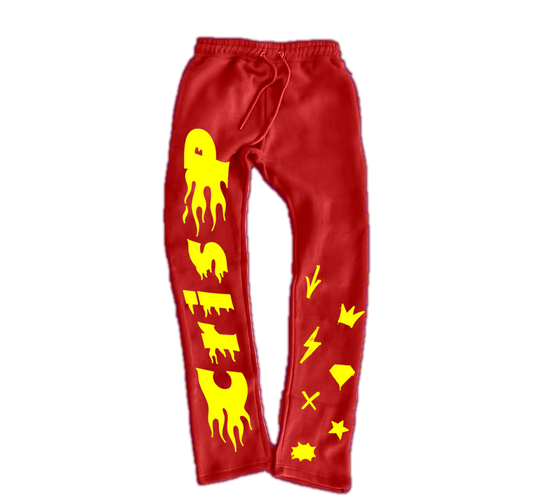 Fired Up Puff Red Sweats - CrisP NYC