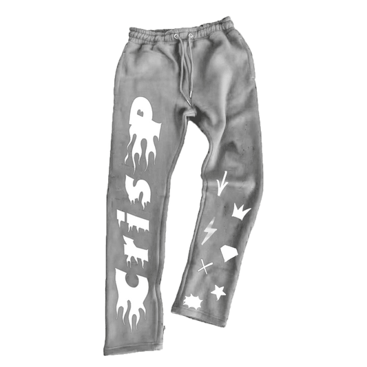 Fired Up Puff Gray Sweats - CrisP NYC