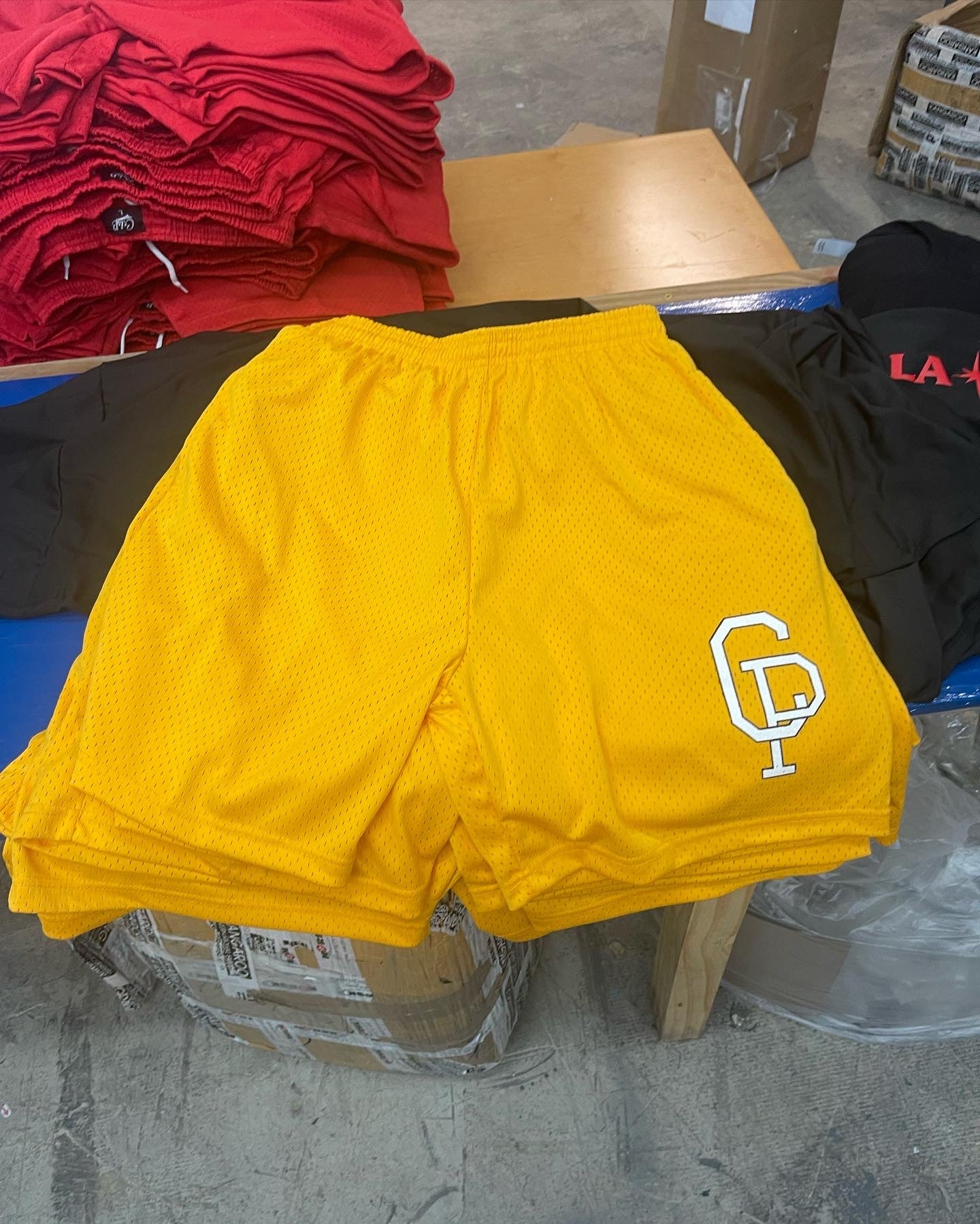 Palace Cripstop Grid Shorts Yellow