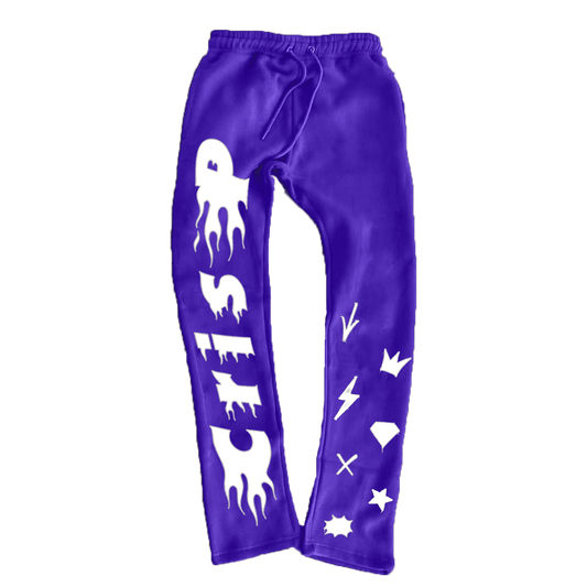 Fired Up Puff Purple Sweats - CrisP NYC